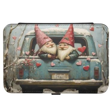 Imagem de Burbuja Gnomo de Dia dos Namorados em caixa de joias de viagem de carro para mulheres e meninas, estojo de joias portátil de couro PU organizador para brincos, anéis, colares e pulseiras