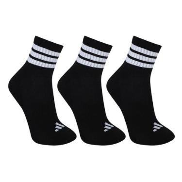 Imagem de Kit Meia Adidas Mid - 3 Pares, Preto, G