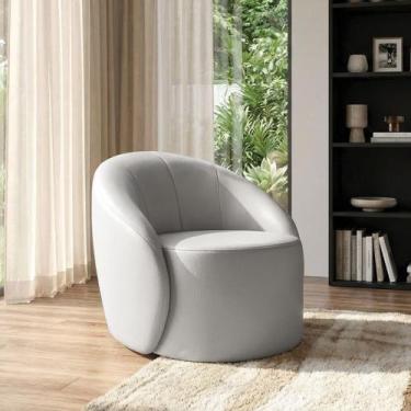 Imagem de Poltrona Sala Orgânica Lua Fixa Sintético D03 - D Rossi - DRossi, Cinz