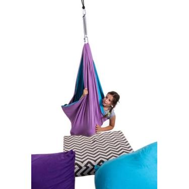 Imagem de Balanço Sensorial Em Lycra Com Suporte Completo Autismo / Tda / Tdah -