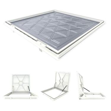 Imagem de Tampa Piscina Casa Máquina 50x50 Articulada Rebaixada Branca - Shopmas