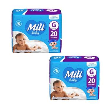 Imagem de Kit C2 Fralda Ultra Seca Jumbinho G 20 Unidades - Mili