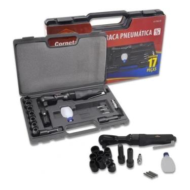 Imagem de Chave Catraca Pneumática 1.2 Corneta 17 Peças Com Maleta - Corneta Fer