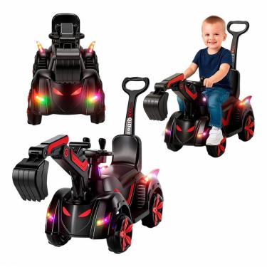 Imagem de Carrinho Retroescavadeira Elétrica Infantil com Pá Articulada e Luzes LED Vermelha Unitoys