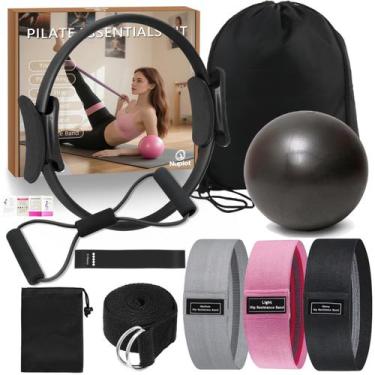 Imagem de Kit de Pilates Nuplot para Treino em Casa com Anel, Bola e Faixas