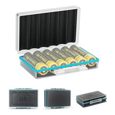 Imagem de JJC Capa com bateria 18650, à prova de choque e resistente à água para 6 baterias 18650, capa de policarbonato fácil de carregar