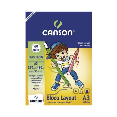 Imagem de Bloco de Papel Canson Layout 60g A3 com 50 Folhas