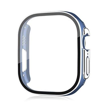 Imagem de TONECY para Apple Watch Ultra 49mm smartwatch protetor de tela PC vidro+capa pára-choques acessórios temperados iwatch série ultra 49 mm (cor: 10mm fecho de ouro, tamanho: ultra 49mm)