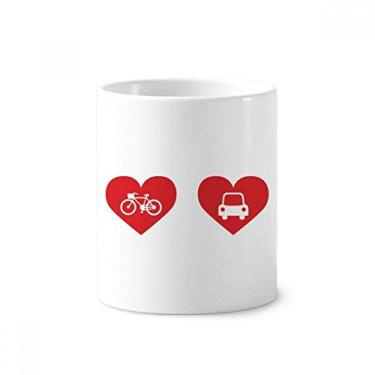 Imagem de Suporte para caneta de escova de dentes com estampa de coração vermelho para carro de bicicleta com suporte de cerâmica