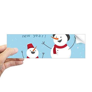 Imagem de DIYthinker Adesivo retangular Merry Christmas Snowman Blue Sky para janela de notebook