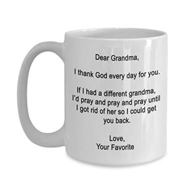 Imagem de Caneca Dear Grandma - I thank God every day for you - Caneca de café - Presentes divertidos para a vovó