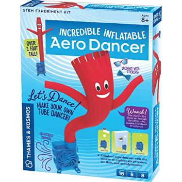 Imagem de Thames & Kosmos Incredible Inflatable Aero Dancer STEM Experiment Kit | Make Your Own 1-Foot Tall Tube Dancer | Explore Air Pressure, Aerodynamics, Gears & Circuits | Hands-on Activities & Challenges