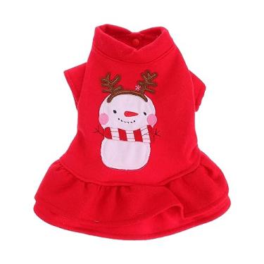 Imagem de POPETPOP Vestido de Natal para cães – Fantasia de Natal para animais de estimação, roupas para cães, roupas de inverno quentes para cães, roupas de princesa, roupas Dachshund Chihuahua Corgi – Vermelho PP