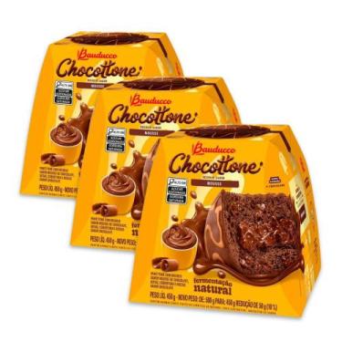 Imagem de Chocotone Bauducco Mousse Chocolate Kit 3 Panetones 450G