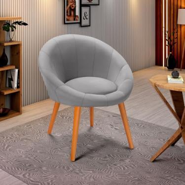 Imagem de Poltrona Decorativa Nara Mesa Jantar Maquiagem Escritório- Cinza