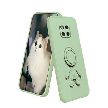 Imagem de Capa compatível com Huawei Mate 20 Pro com suporte de padrão de astronauta criativo verde, capa para celular Huawei Mate 20 Pro com suporte de anel de silicone à prova de choque macio TPU capa fina