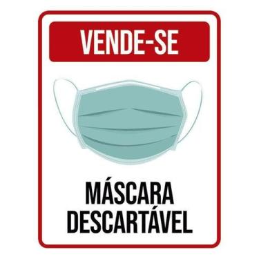 Imagem de Placa Cuide-Se Vende-Se Máscara Descartável 36X46 - Sinalizo