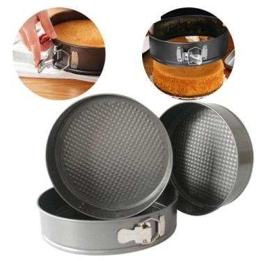 Imagem de Conjunto 3 Formas Fundo Removível Antiaderente Bolo Torta - Loja Catar