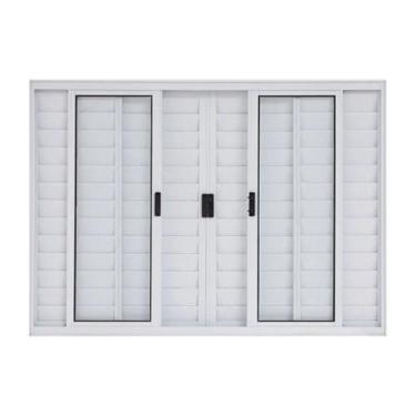 Imagem de Veneziana 6 folhas 1,20x1,50 sem grade no alumínio branco - Comercial 