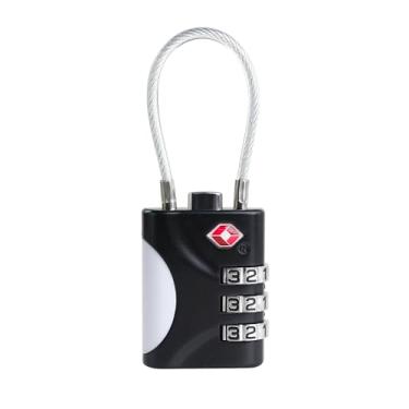 Imagem de Fechadura de combinação, código de segurança de 3 dígitos, trava de combinação reinicializável resistente à prova d'água para armários de academia, bagagem, portas, caixas, cabos, caixas de