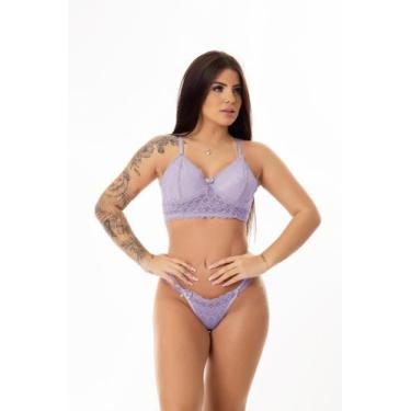 Imagem de Conjunto de Sutiã Com Aro Renda e Calcinha Sexy Elegante Lingerie Sens