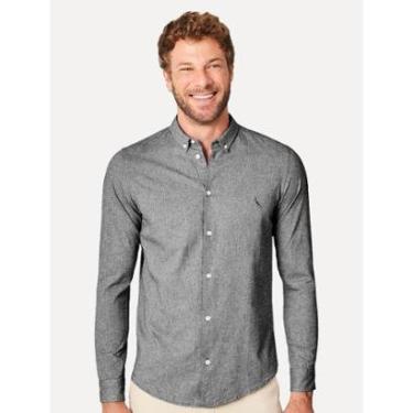 Imagem de Camisa Reserva Masculina Oxford Color Icon Preto Mescla-Masculino