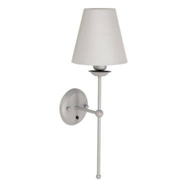 Imagem de Luminária Arandela Parede Tocheiro Cúpula Metal Botão Prata