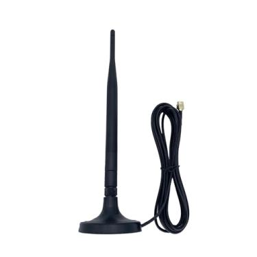 Imagem de VOONOA Antena WiFi de 2,4 GHz com cabo de extensão de 3 metros, conector macho SMA, base magnética, antena booster, wi-fi, para PC, desktop, rede e roteador, câmera de backup