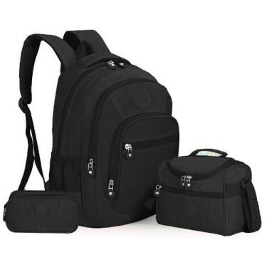 Imagem de Mochila Feminina Escolar Tactel Resistente Kit 03 Peças Lindo - Europe