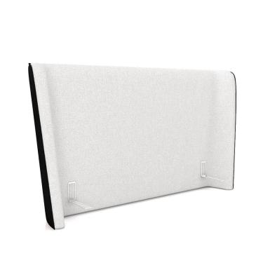 Imagem de Cabeceira Design Para Cama Casal Torres Pés Em Madeira Pu/bouclê Preto/off White G91 - Gran Belo