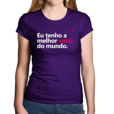 Imagem de Baby Look Algodão Eu tenho a melhor vovó do mundo - Foca na Moda, Roxo