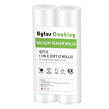 Imagem de Hytus Cooking [Pacote com 2] Sacos de rolos seladores a vácuo, 2 rolos de 28 cm x 50 cm de grau comercial para armazenamento Sous Vide, sacos duráveis para armazenamento e cozimento sous vide, livre