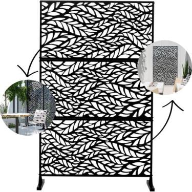 Imagem de Divisória Metálica Decorativa com Estampa Folhagem 1,8x1,2mt - Montar 