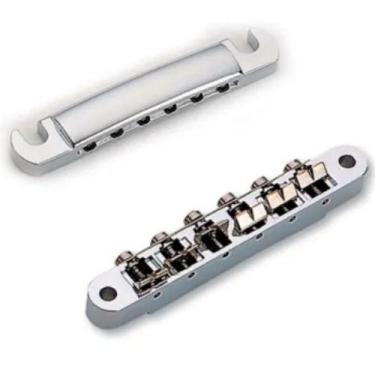 Imagem de Ponte dolphin cavalete para guitarra les paul cromada