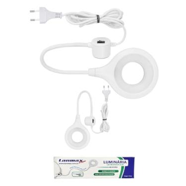 Imagem de Luminária Ring Led Redonda Haste Flexível Maquina Costura LM-9 Ring Bivolt Base Imã Branco Perfeito Para Iniciantes E Profissionais, Proporcionando Maior Precisão, Conforto E Eficiência