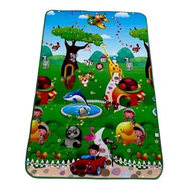 Imagem de Tapete Infantil Térmico Para Atividades Educativas Emborrachado e Lavável Tatame Infantil Tapete Infantil Dobrável e Impermeável Para Bebe e Criança Pista Sensorial Confortável premium 1,80 x 0,90Mts (Zoologico)
