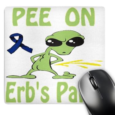 Imagem de Superengraçado fazendo xixi Alien Supporting Causes For Erbs Palsy - Mouse Pad, 8 x 8 polegadas (mp_120683_1)
