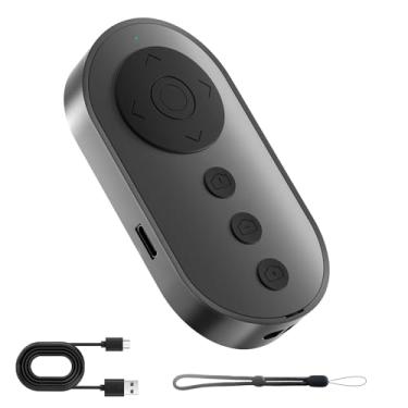 Imagem de Obturador remoto de câmera Bluetooth com zoom e interruptor de câmera frontal/traseira para foto e vlog, clique remoto para smartphone iOS e Android, rolagem de vídeo sem fio para Tiktok