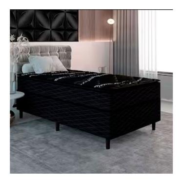 Imagem de Cama Box De Solteiro New Itália Pillow Top D26 Umaflex Preto