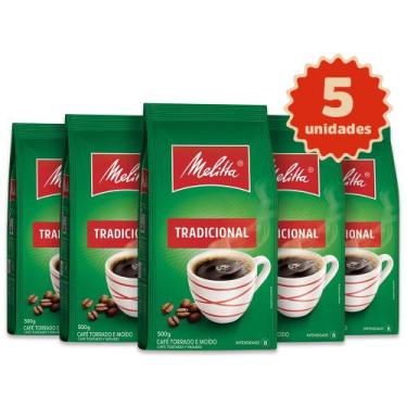 Imagem de Kit 5 Cafés Melitta Tradicional Pouch 500g