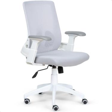 Imagem de Cadeira Diretor Ergonômica Escritório Giratória P310 Vision Prime.Office – Encosto Mesh, Assento com Espuma Injetada, Apoio de Braço Ajustável, Rodízios Nylon, Base Poliuretano (Branca)