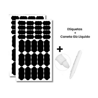 Imagem de 62 Etiquetas Adesivas Lousa PretaCaneta Giz Liquido Branca Temperos Po