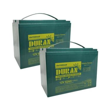 Imagem de Kit 2 Baterias Estacionárias Duran 62ah 12v VRLA AGM Ciclo Profundo Ca