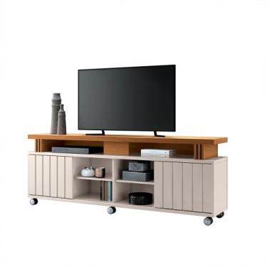 Imagem de Bancada Decorativa Briz 1.8 Porta Deslizante TV até 70 Pol Off White/C