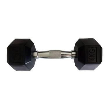 Imagem de Halteres Sextavado Injetado com Pegada Cromada 4,0Kg - OUTRAS MARCAS
