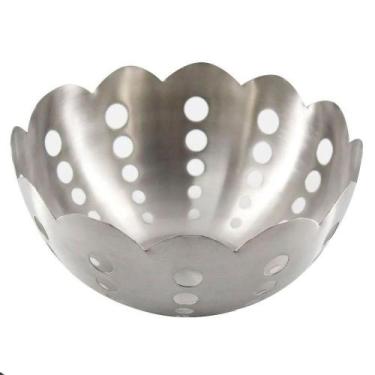 Imagem de Fruteira Cesto De Mesa Em Aço Inox 24 Cm Importada Indiana - Gici Deco