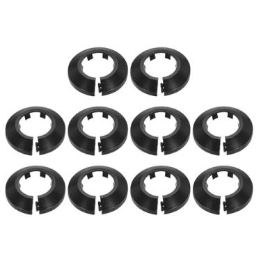 Imagem de HARFINGTON 20 peças de cobertura de tubo de flange decoração 1,26" (32 mm) capa de plástico para furo de parede sob a pia tubo radiador coleira de proteção para banheiro cozinha vaso sanitário, preto