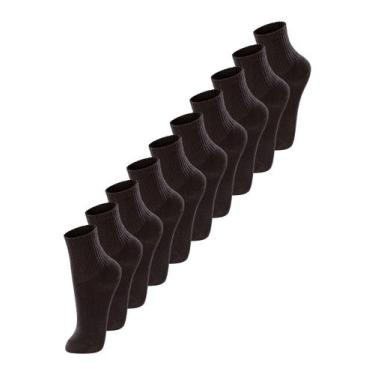 Imagem de Kit com 10 Pares de Meias Infantil Cano Médio Lupo 2727-088, Preto, 24