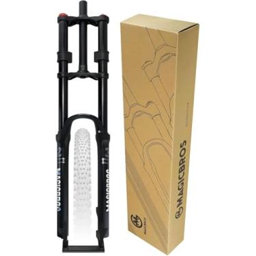 Imagem de 26/27,5/29 Viagem 160mm Garfo De Suspensão De Mountain Bike Garfo De Freio A Disco De Liberação Rápida Garfo De Ar 1-1/8 Tubo Reto Coroa Dupla Bloqueio Manual Garfo De Bicic, Svart, 27.5in