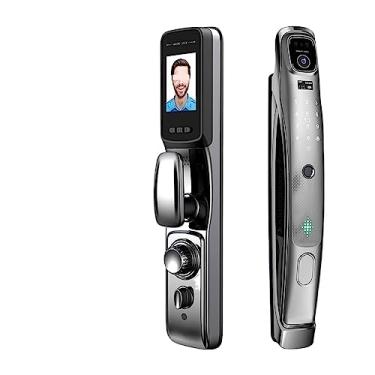 Imagem de WiFi APP Bloqueio de porta inteligente de reconhecimento facial com câmera chamada de vídeo intercomunicador de voz fechadura de porta digital fechadura automática (cor: corpo de bloqueio de tamanho